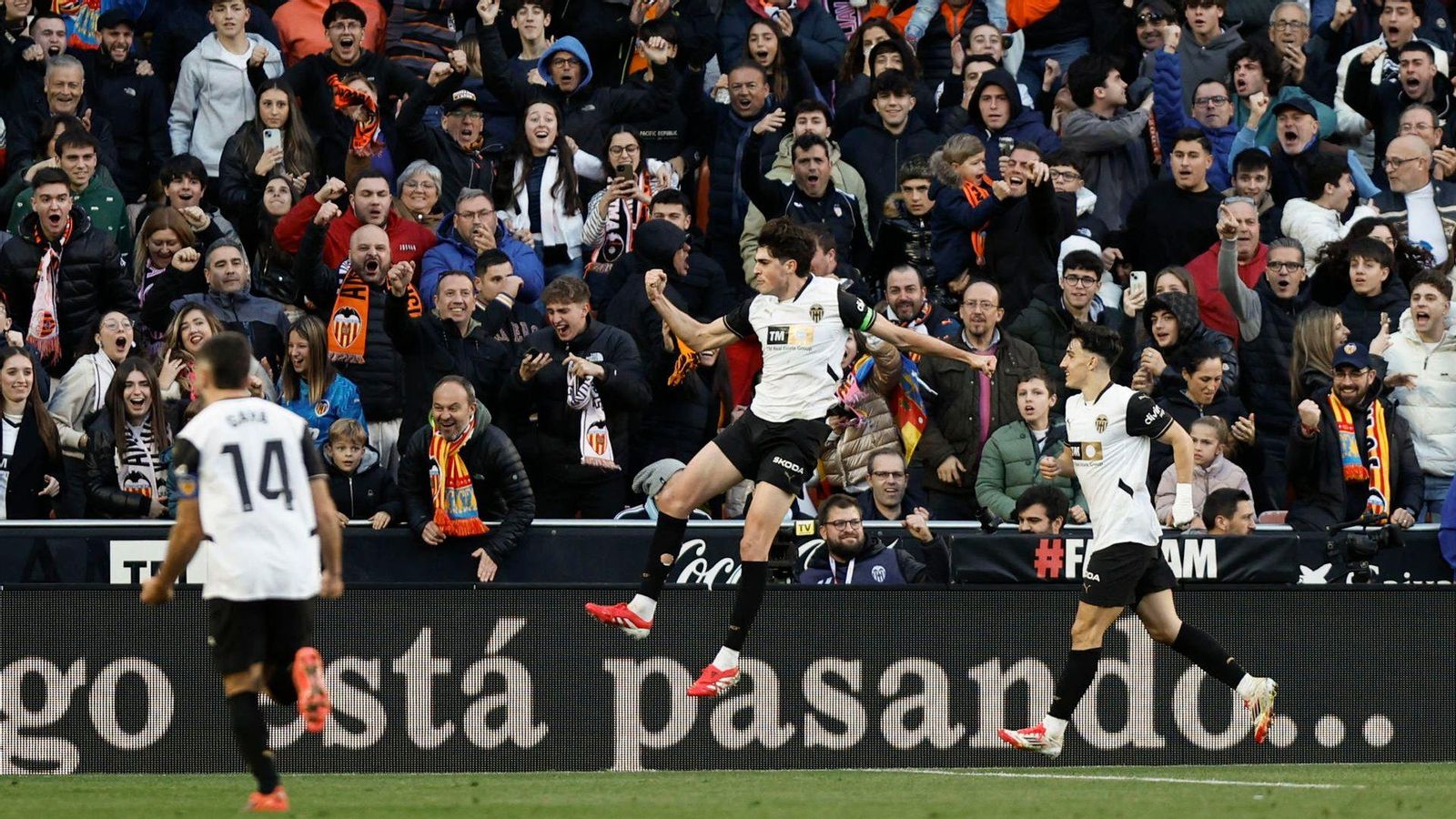 Javi Guerra celebra el gol del triomf