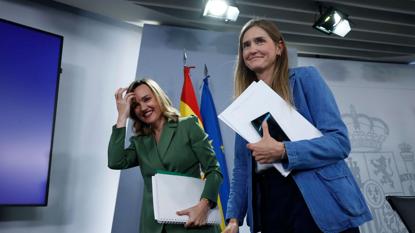 Alegría i Aagesen, este dimecres en la roda de premsa posterior al Consell de Ministres