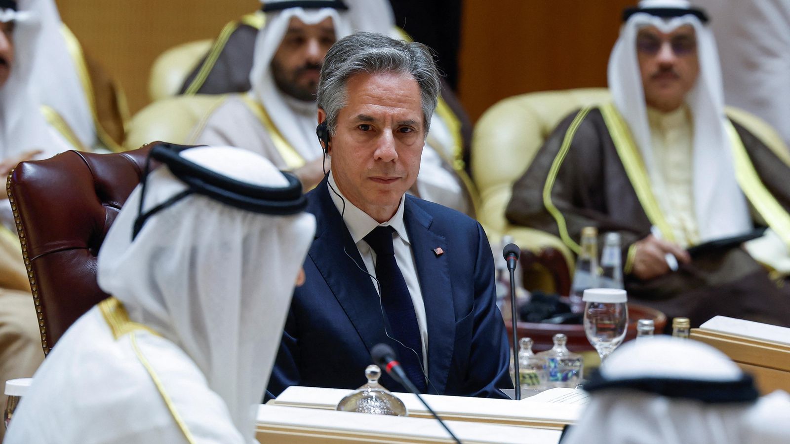 El secretari d'Estat dels EUA Antony Blinken durant la reunió a l'Arabia Saudita