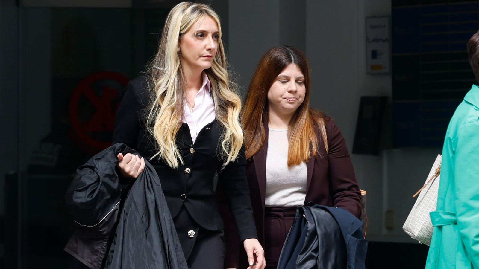 Claudia Montes en eixir del Suprem este dimecres, on ha declarat en el juí pel cas Koldo