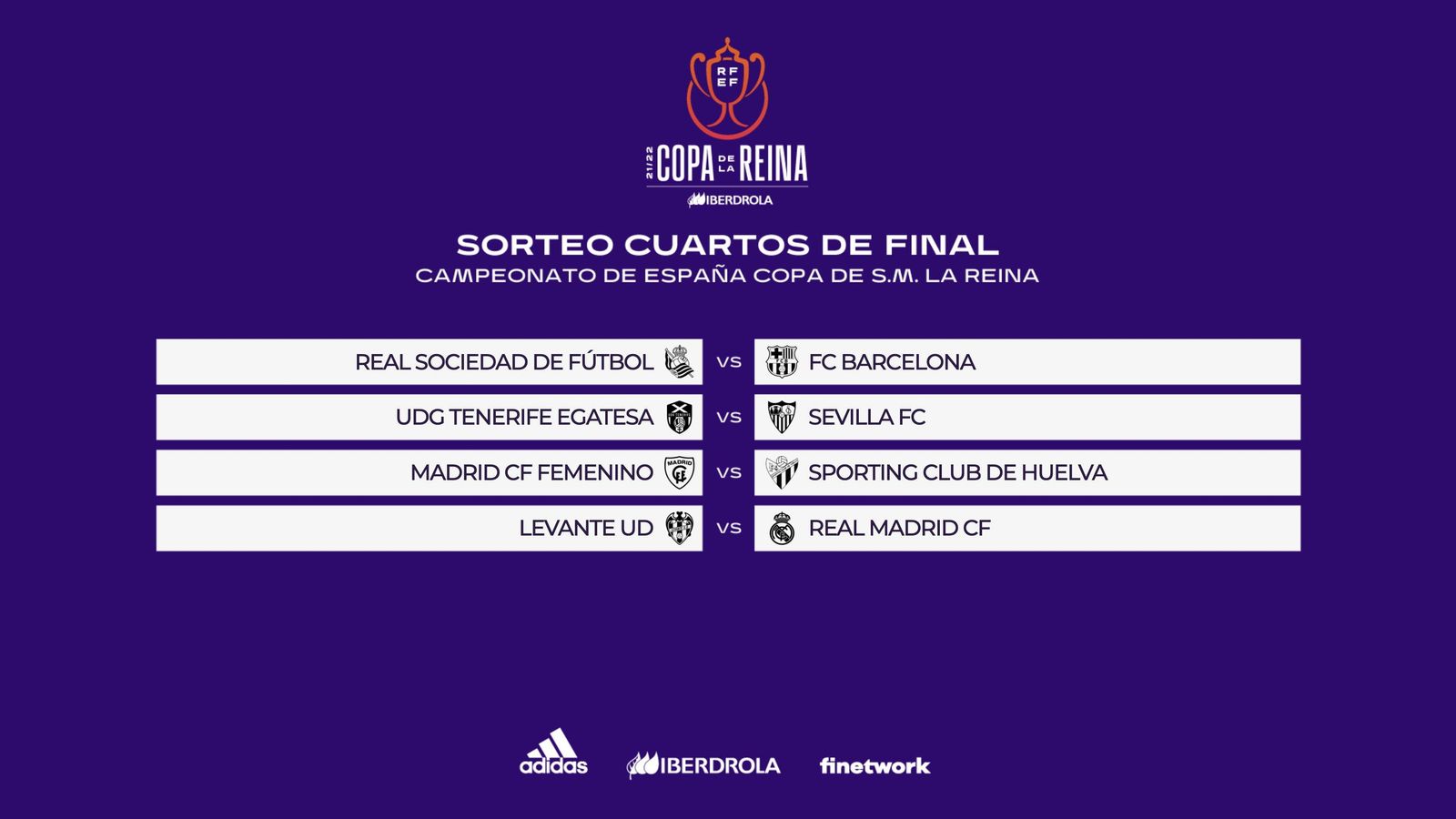 Aquests són els emparellaments de l'antepenúltima fase de la competició