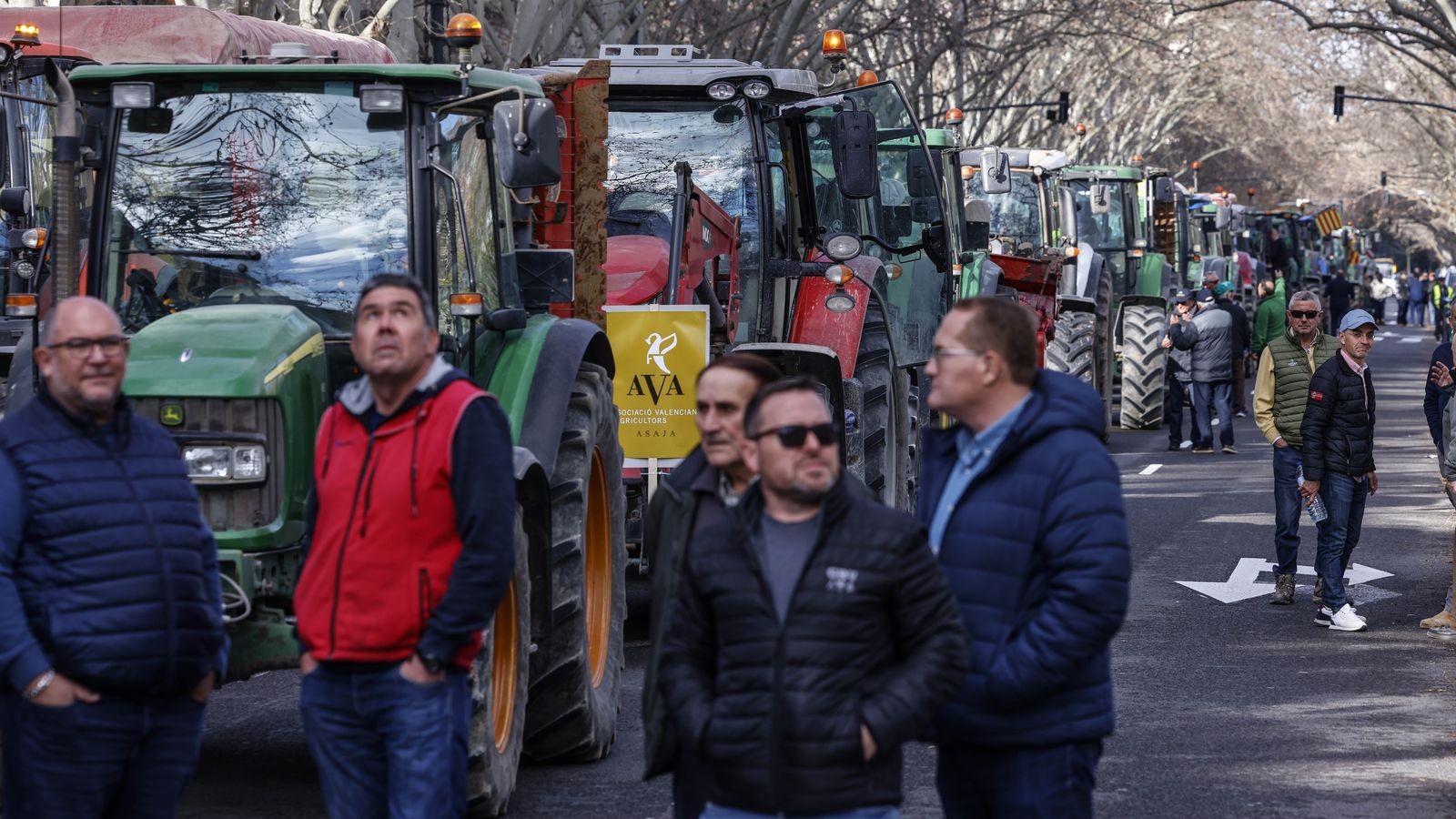 En imatge, la tractorada del 29 de gener a València