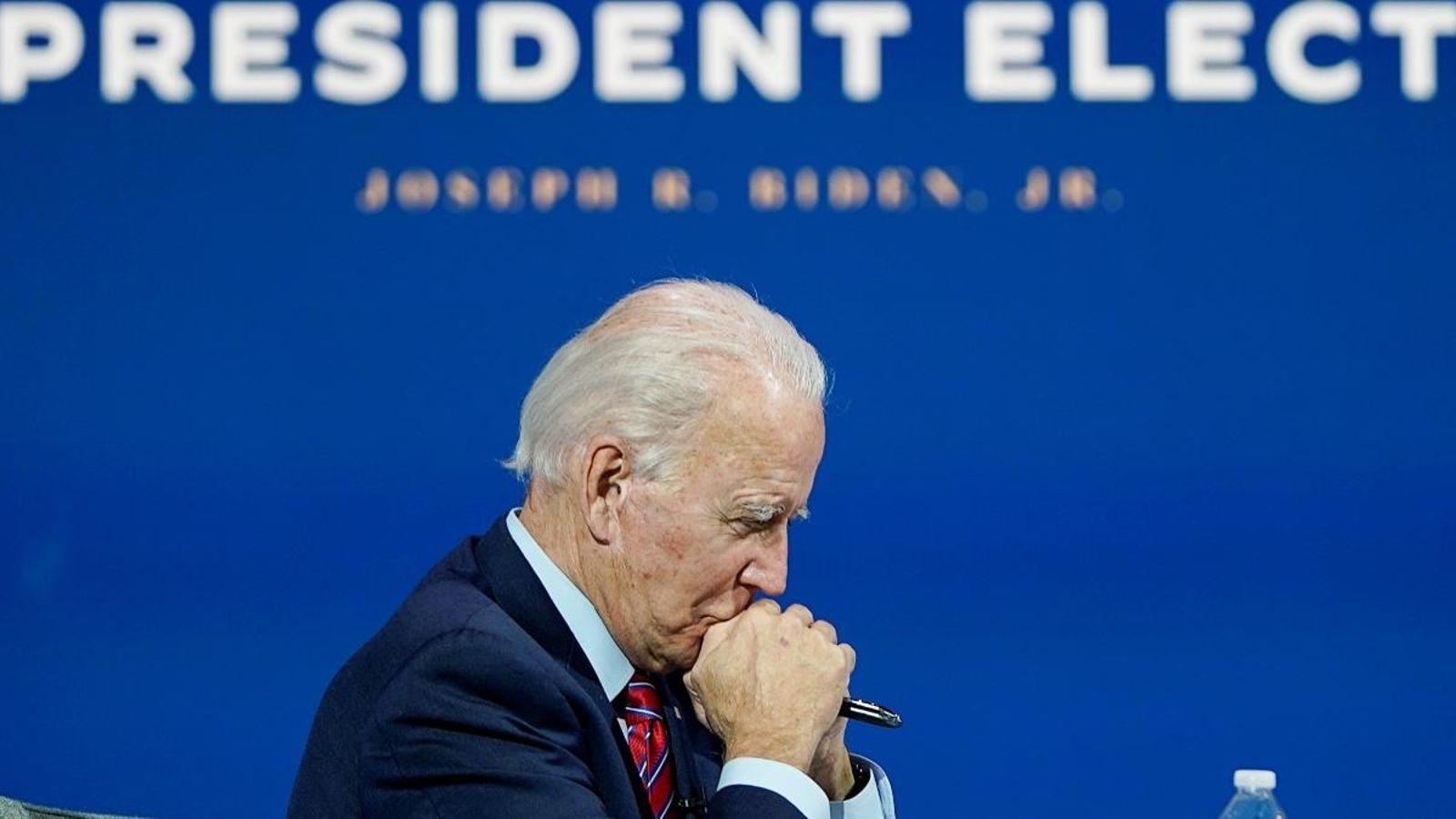 El president electe dels Estats Units, Joe Biden, en una videoconferència amb alcaldes, a Wilmington, Delaware (els EUA)