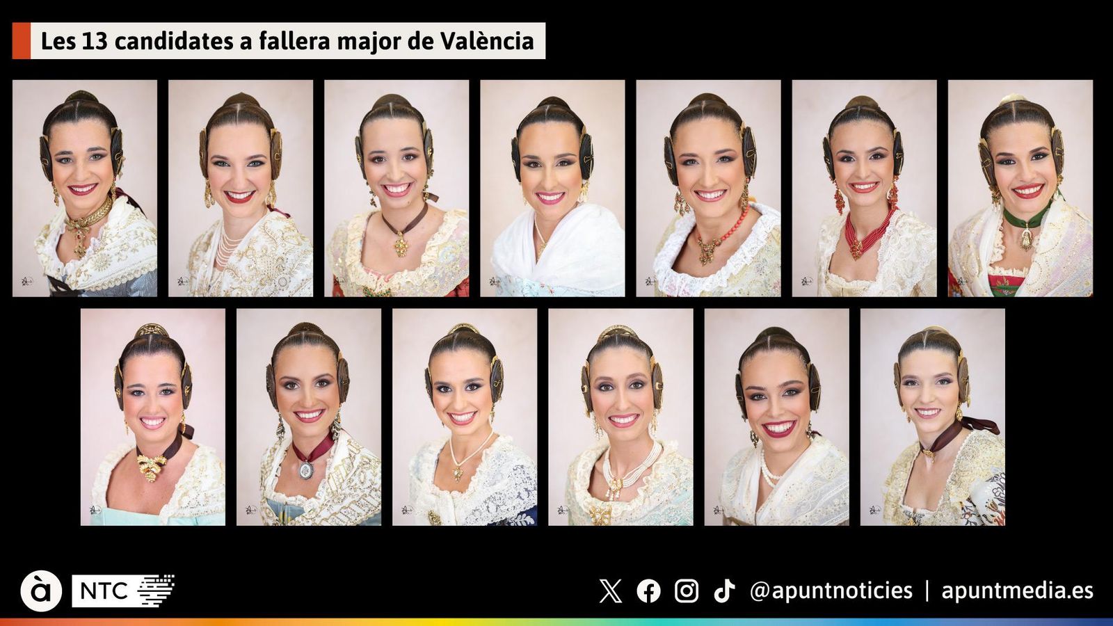 Les 13 candidates a fallera major de València