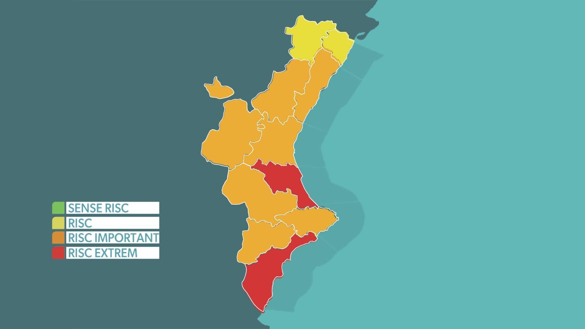 Avisos d'Aemet per al diumenge 17 d'agost Avisos d'Aemet per al diumenge 17 d'agost