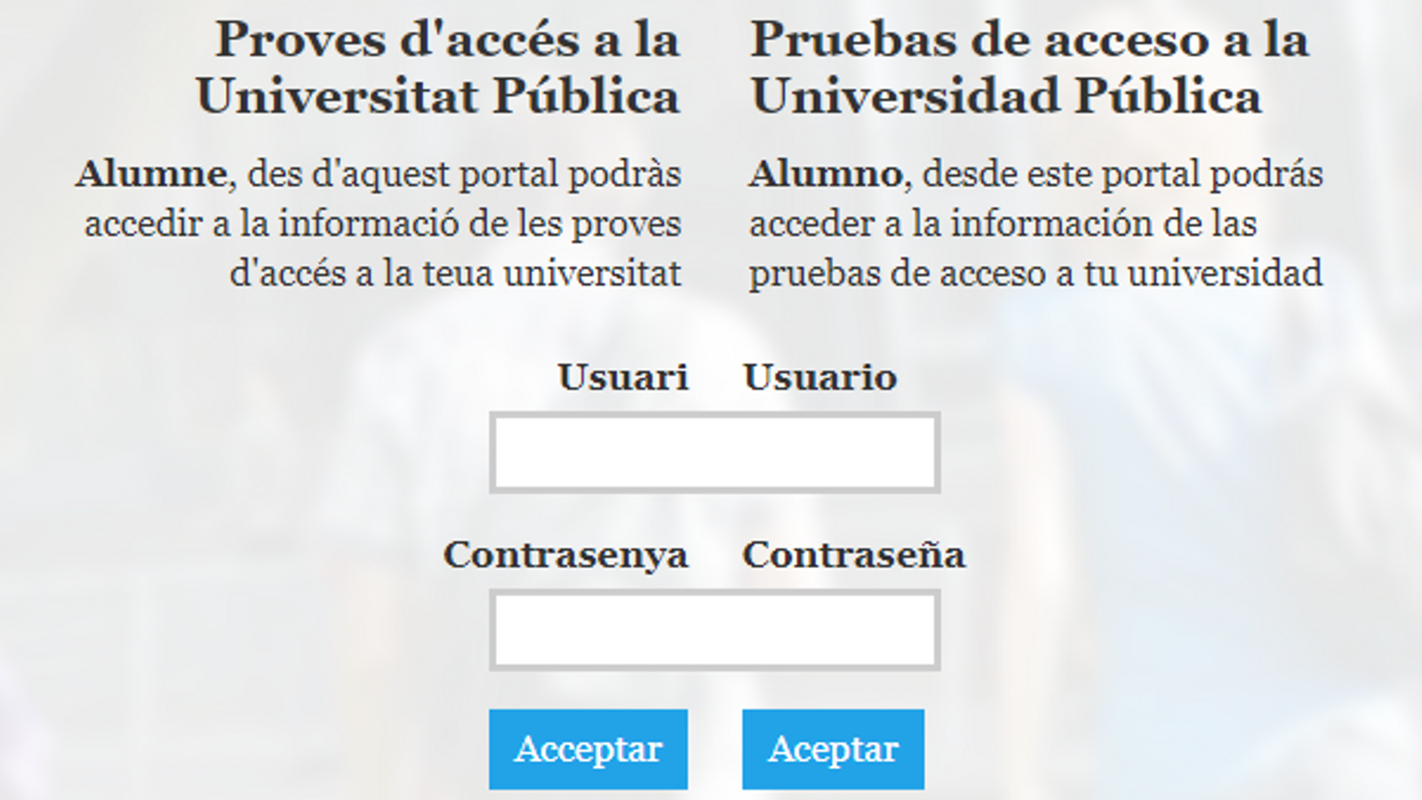 Consulta la nota de la PAU