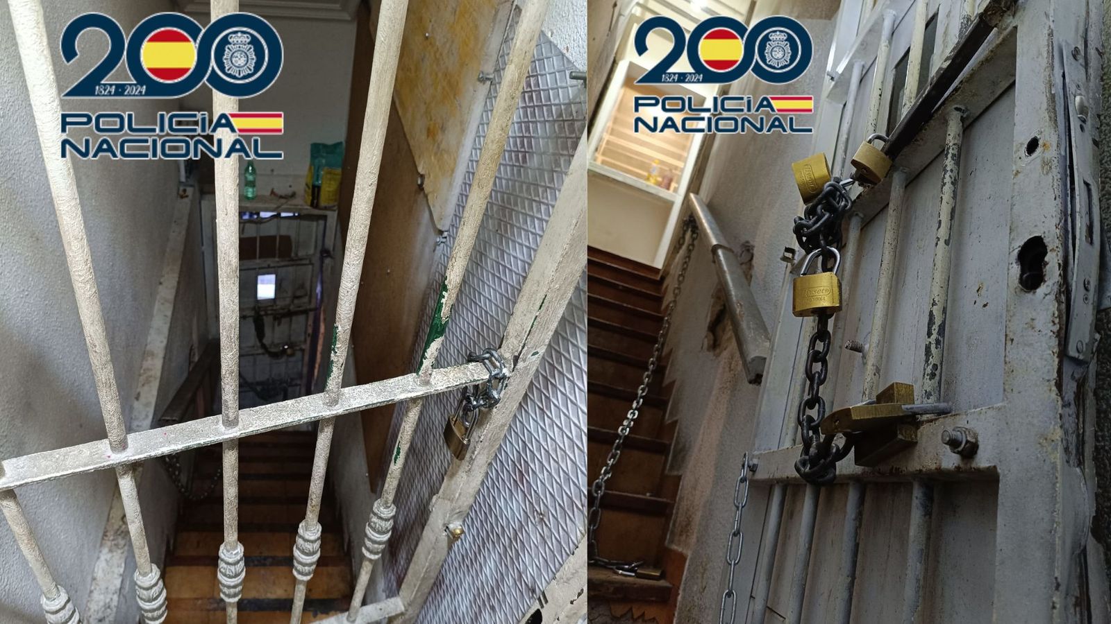 Mesures de seguretat en el principal punt de venda, que comptava amb quatre portes d'accés reforçades mitjançant cadenes