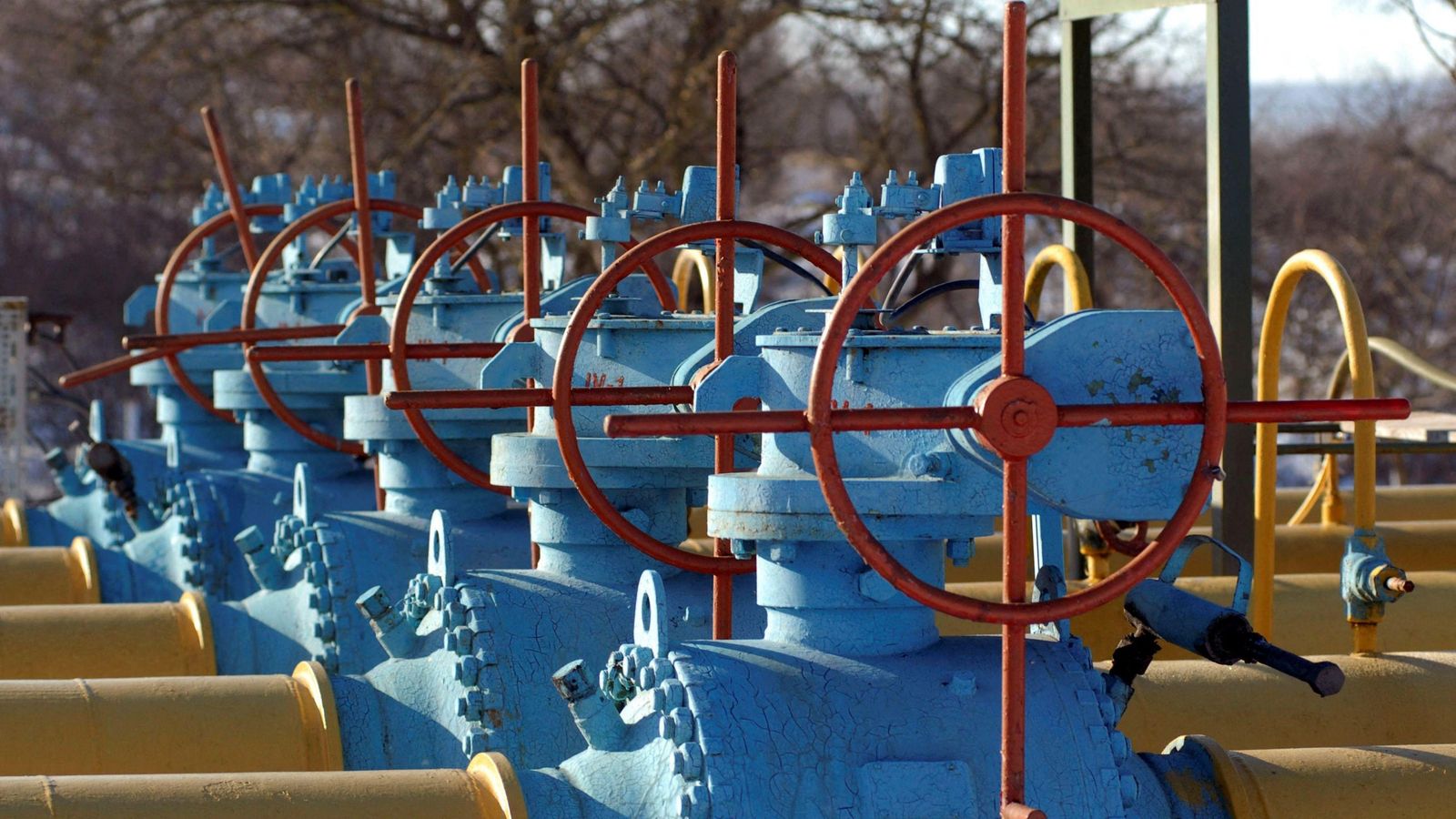 Vista general d'una estació de gas a prop de la frontera entre Ucraïna i Polonia en Drozdovychi