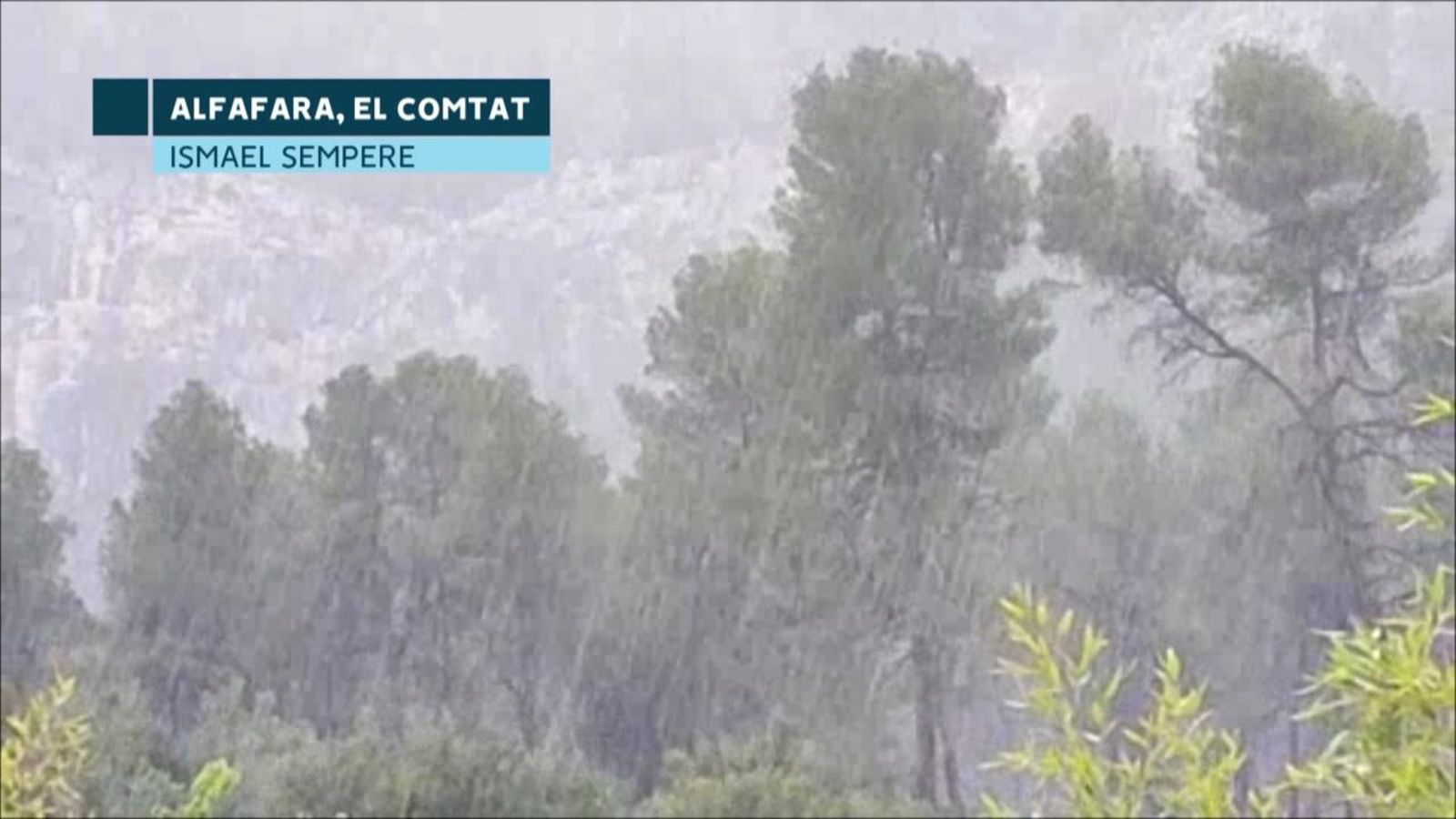 Pluges intenses a Alfafara, a la comarca del Comtat