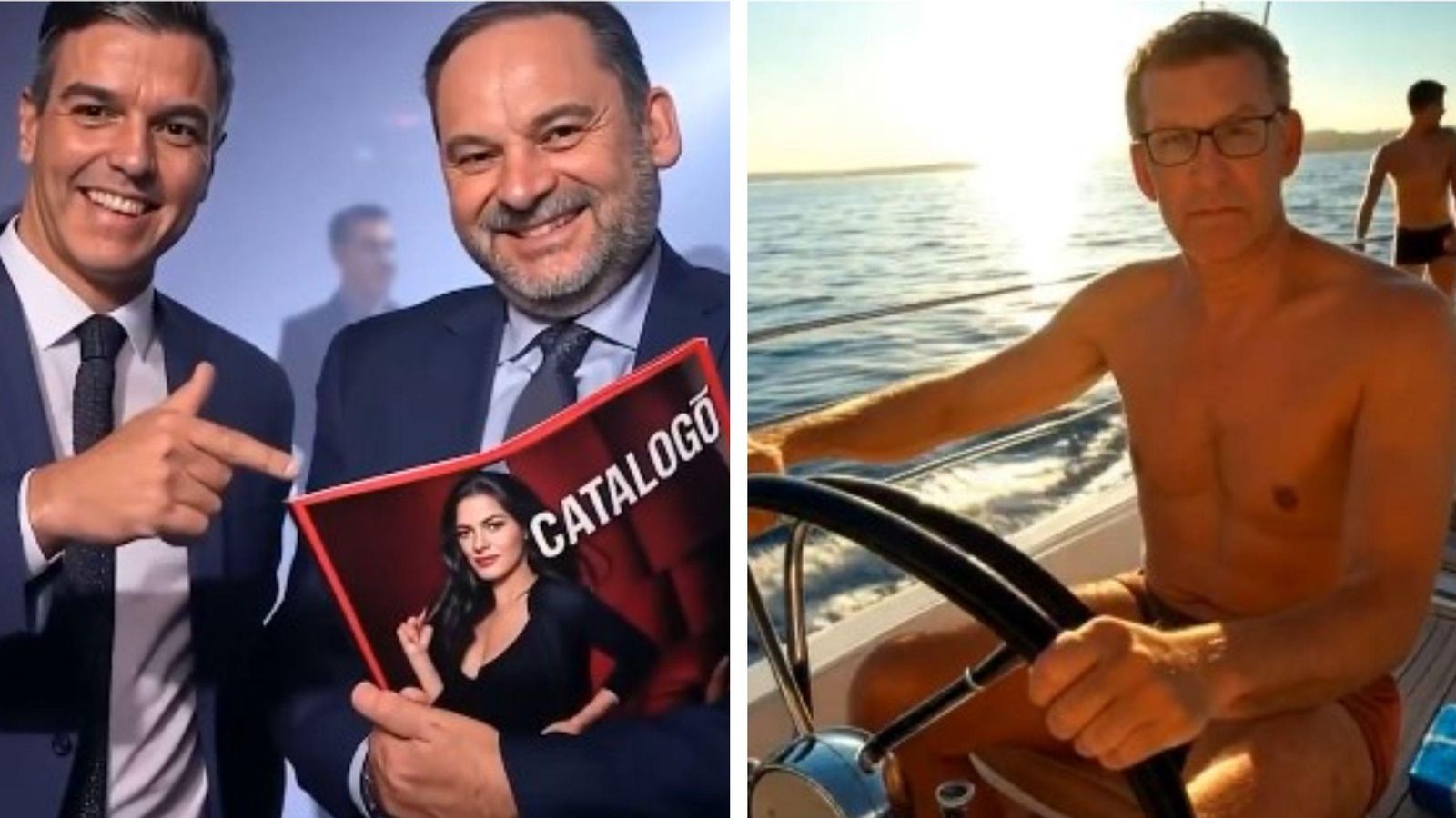 Captures del vídeos amb polítics generats amb IA