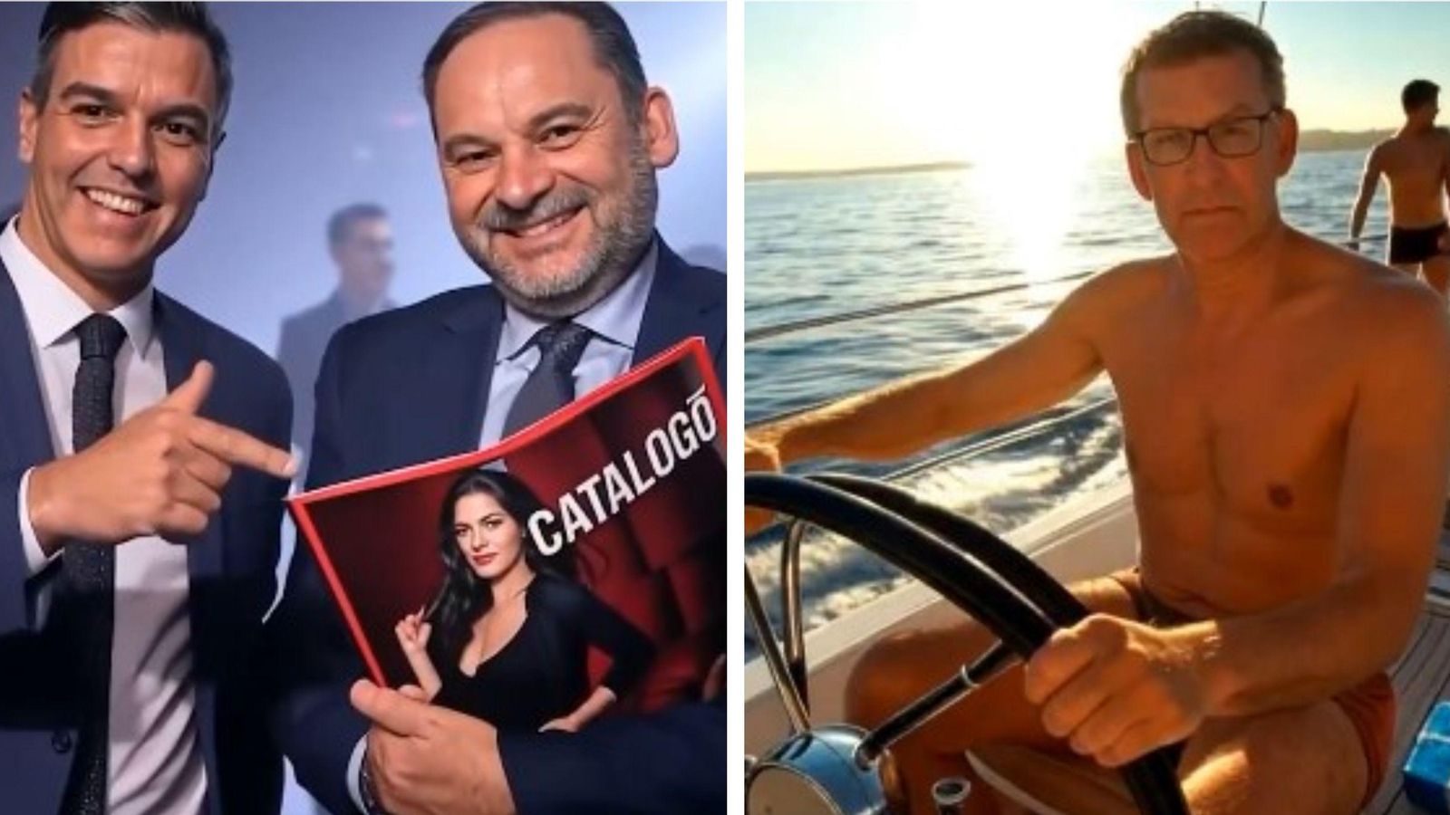 Captures del vídeos amb polítics generats amb IA