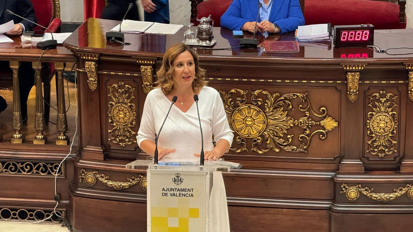 María José Català, durant el debat de l'Estat de la Ciutat
