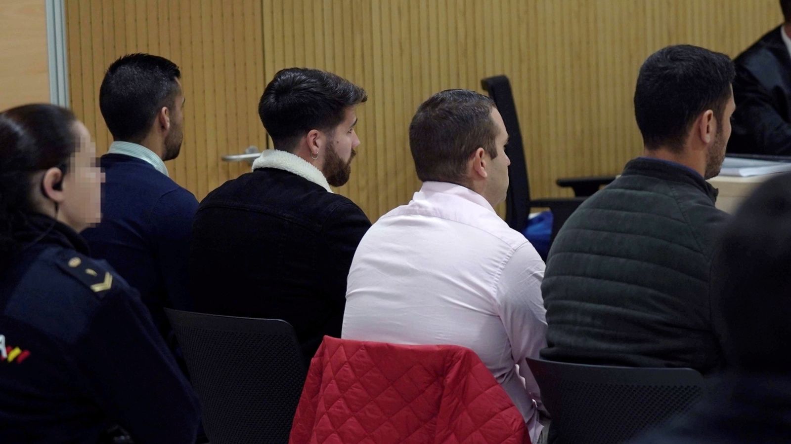 Els quatre membres de La Manada en la sessió inicial del judici