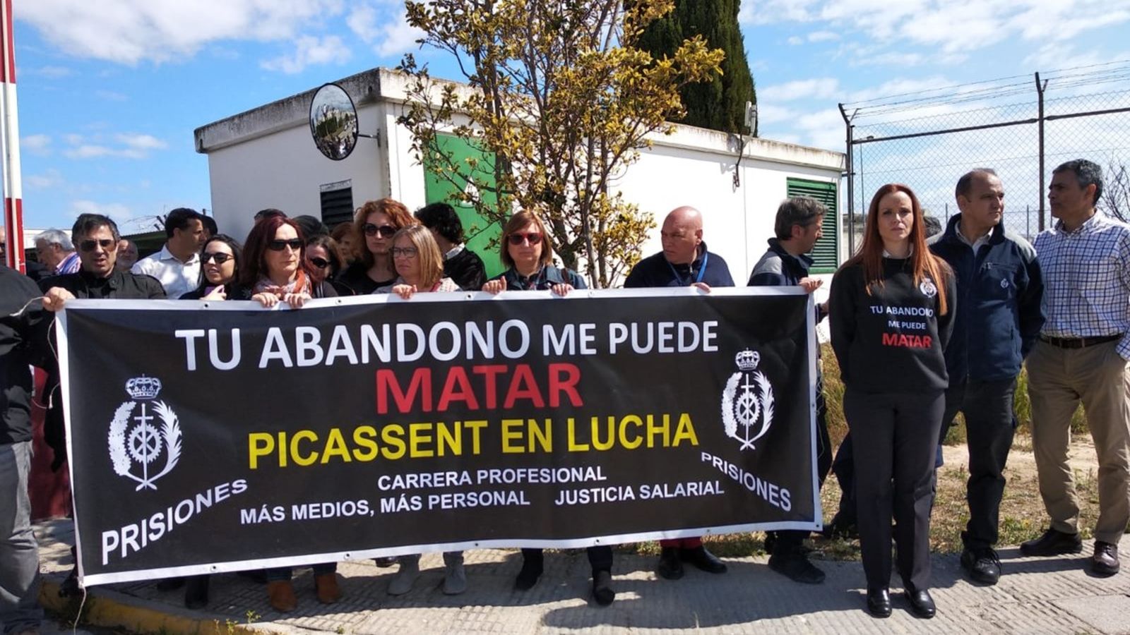 Imatges de la protesta dels funcionaris de presons al centre penitenciari de Picassent