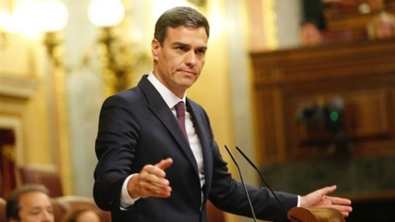 Pedro Sánchez durant una compareixença