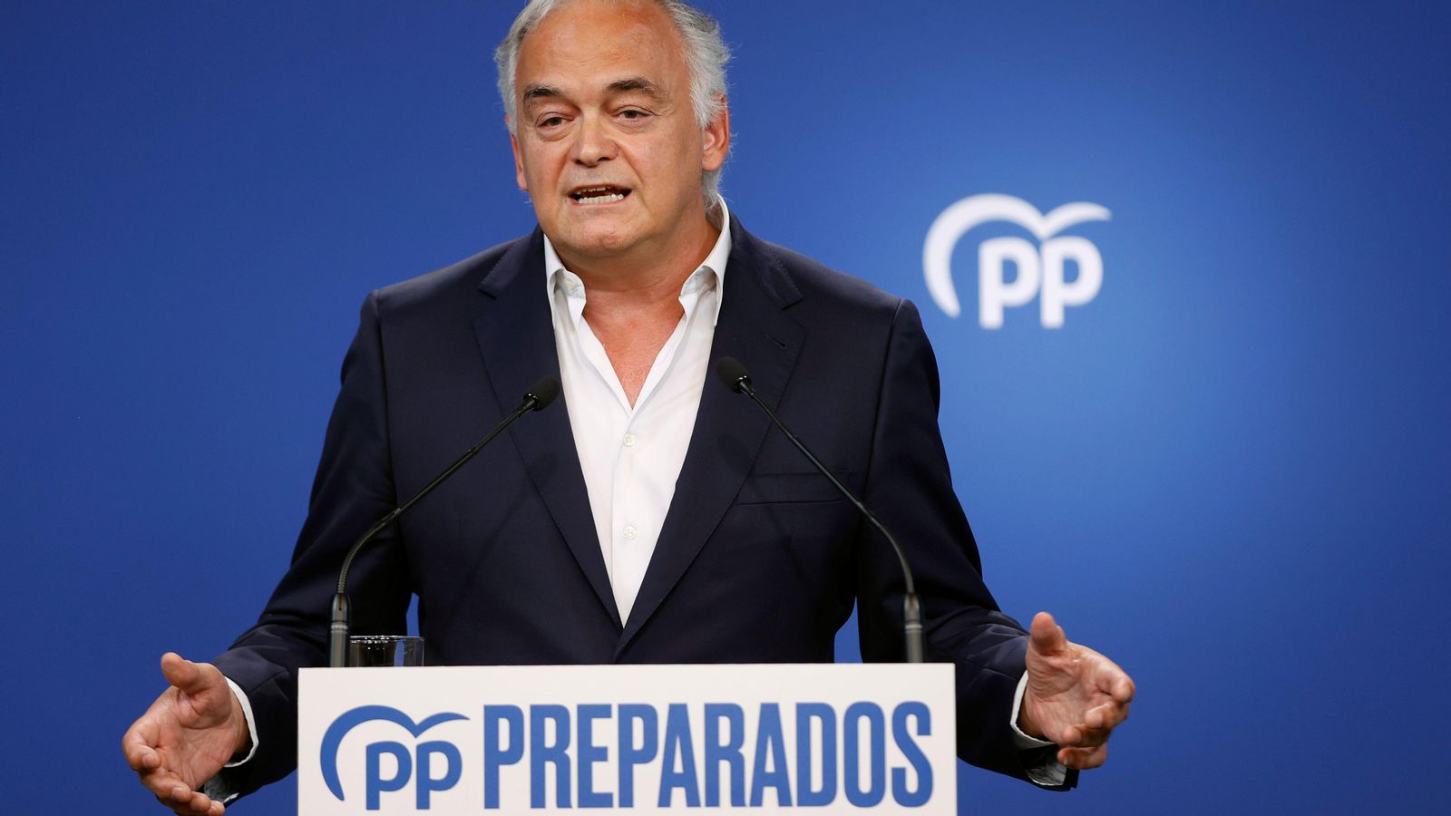 Esteban González Pons després de la reunió del comité de direcció del PP,  aquest dilluns a Madrid