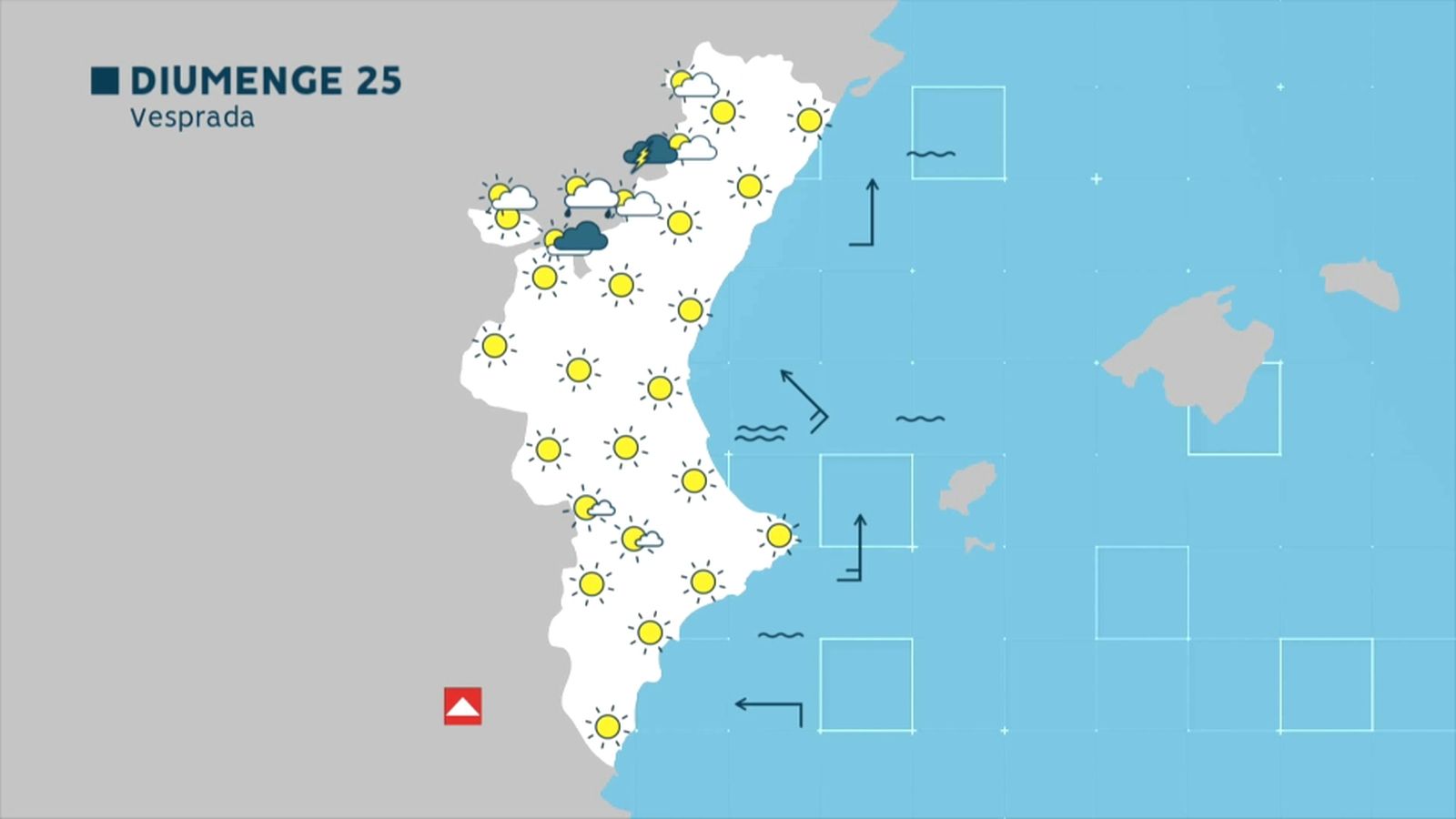 Previsió metereològica per a aquest diumenge de vesprada