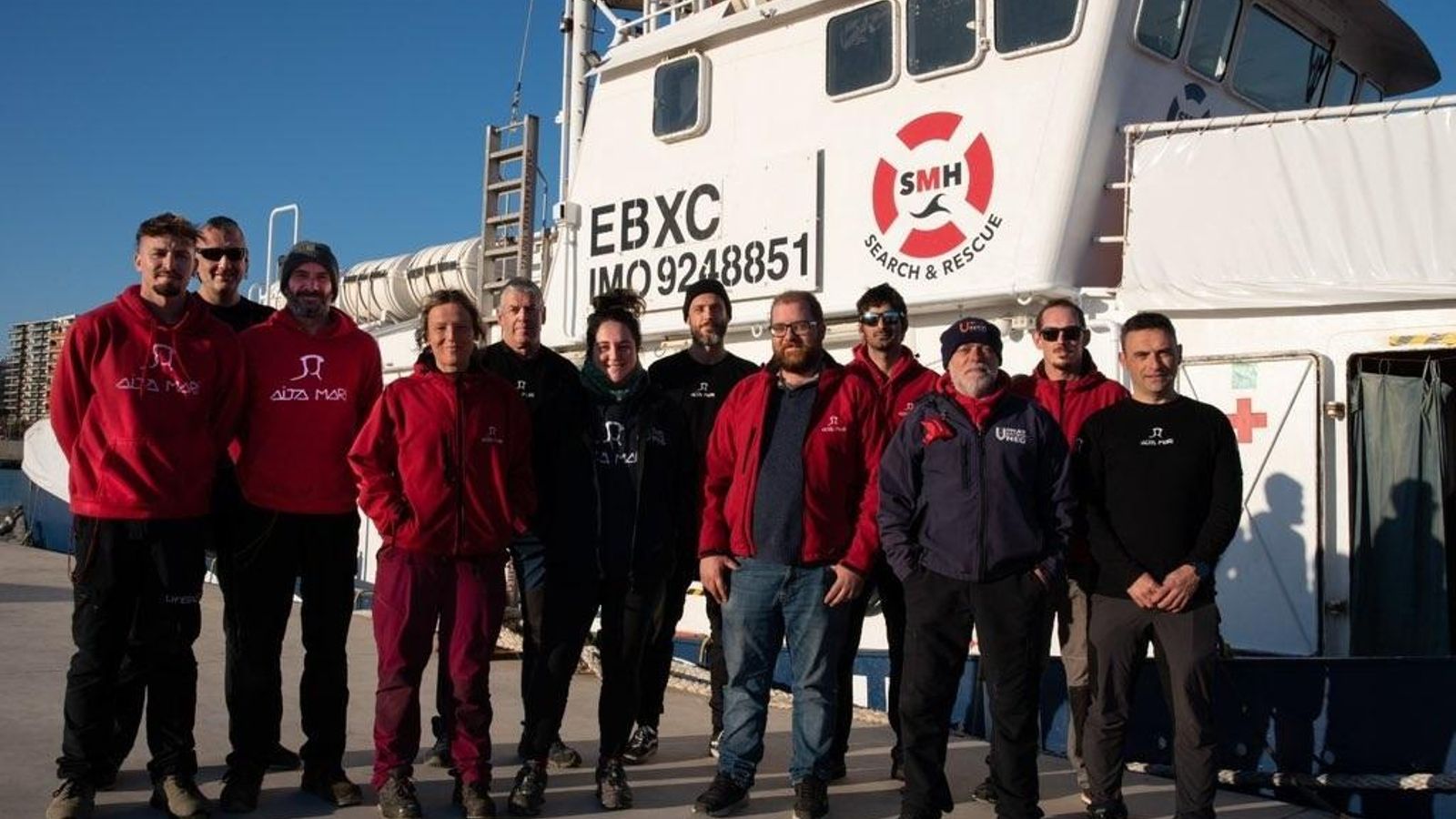 Tripulació del vaixell de rescat Aita Mari, de l'ONG Salvament Marítim Humanitari (SMH)