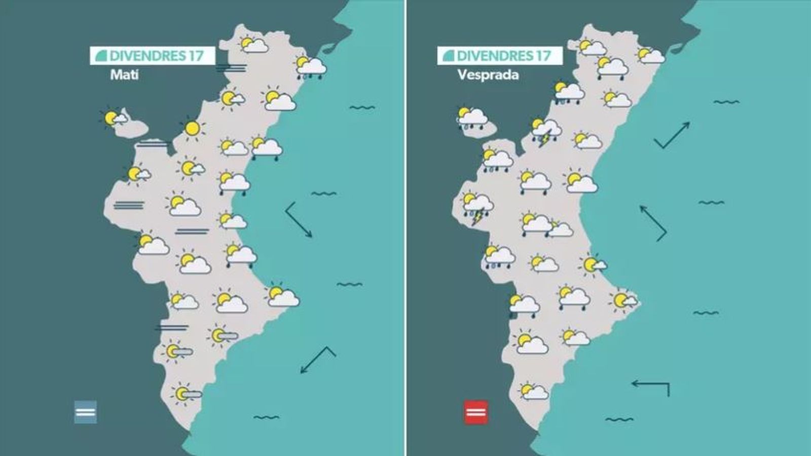 La previsió divendres 17 d'octubre