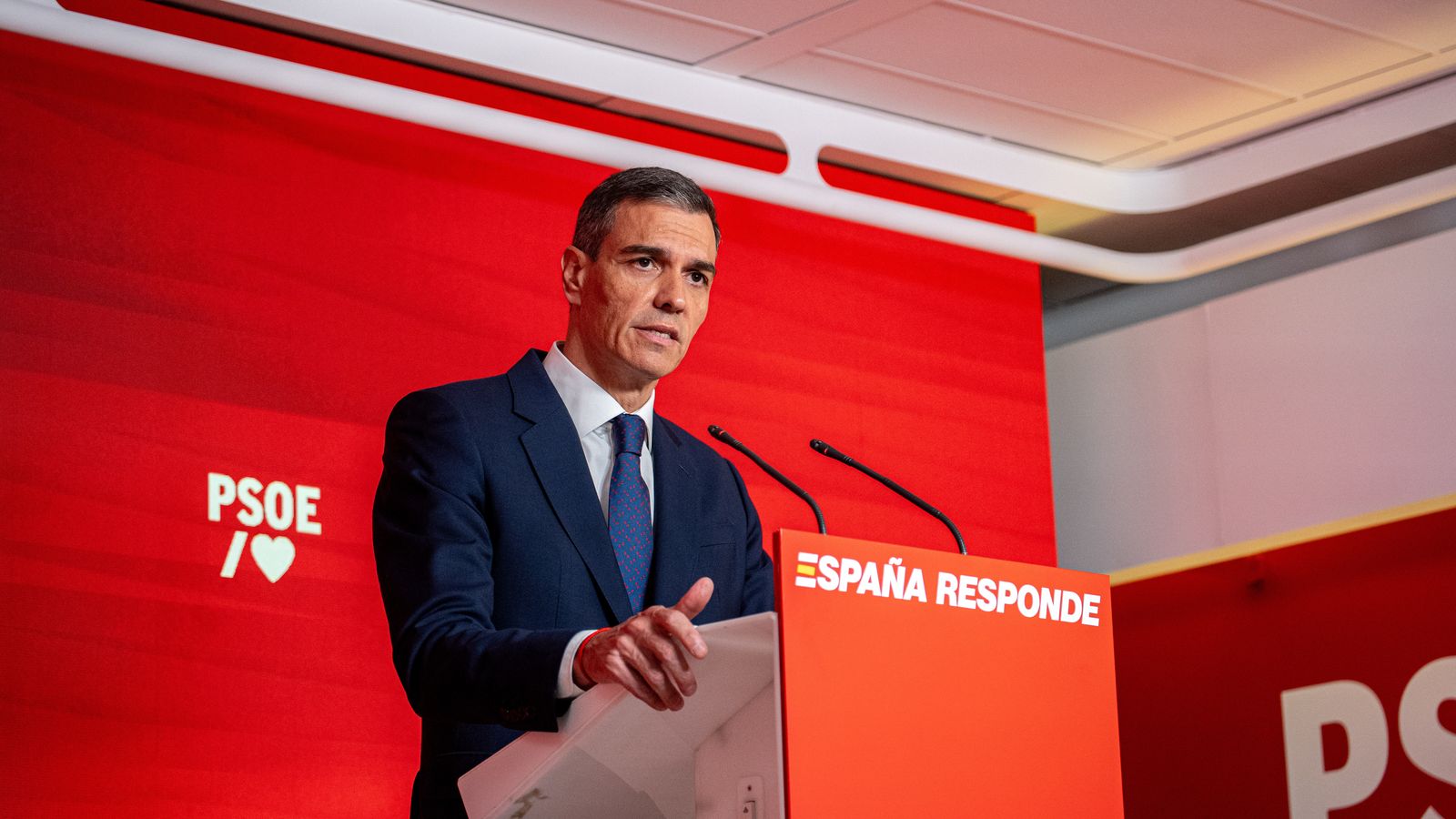 Sánchez, en roda de premsa, després de l'eixida a la llum de l'informe UCO que implicava Cerdán en el cas Koldo