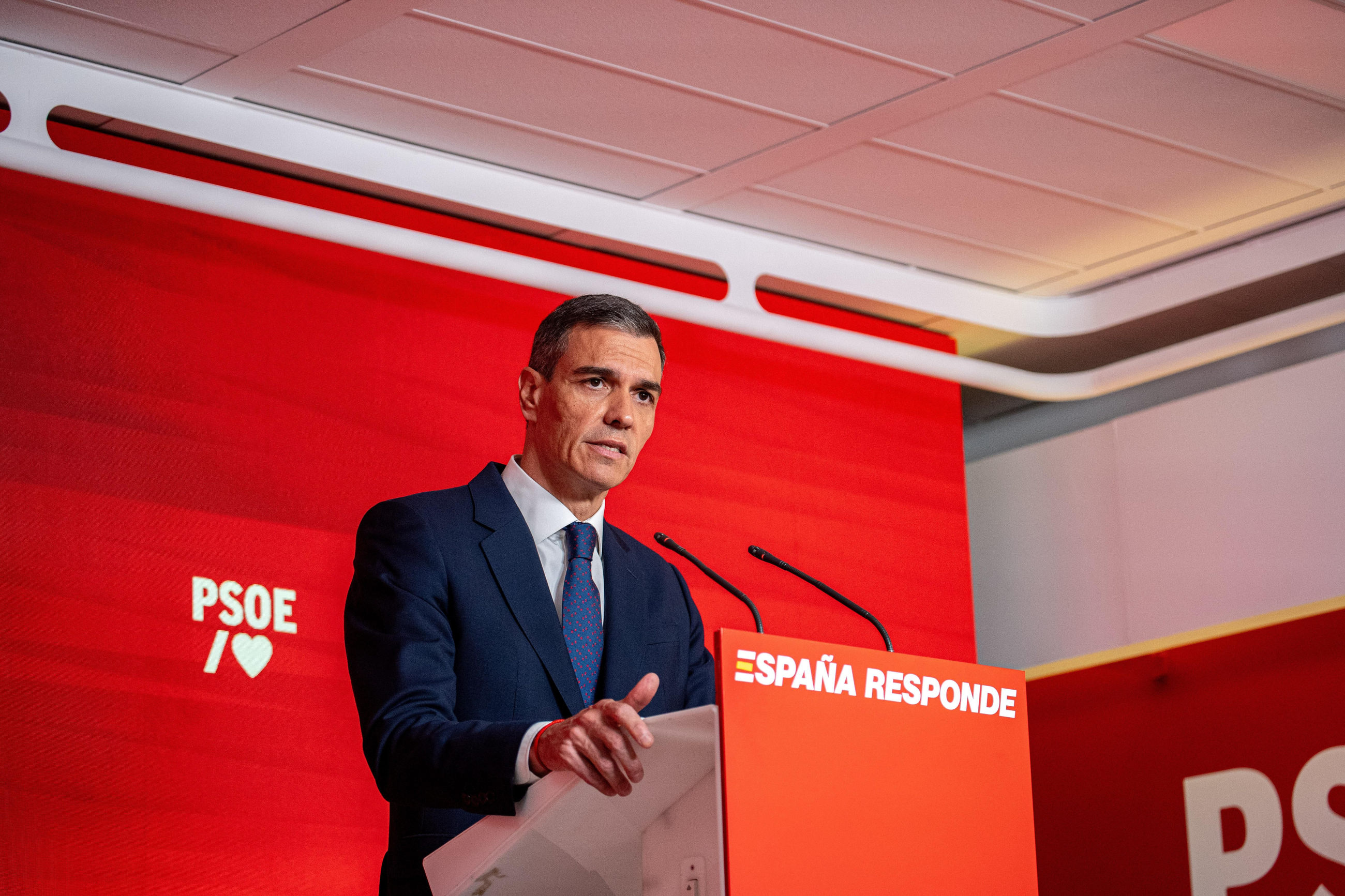 Sánchez, en roda de premsa, després de l'eixida a la llum de l'informe UCO que implicava Cerdán en el cas Koldo