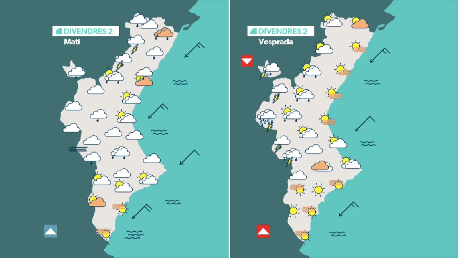 La previsió meteorològica de divendres