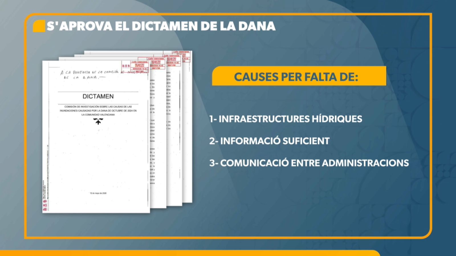 Els tres causants de la dana, segons el dictamen aprovat per PP i Vox