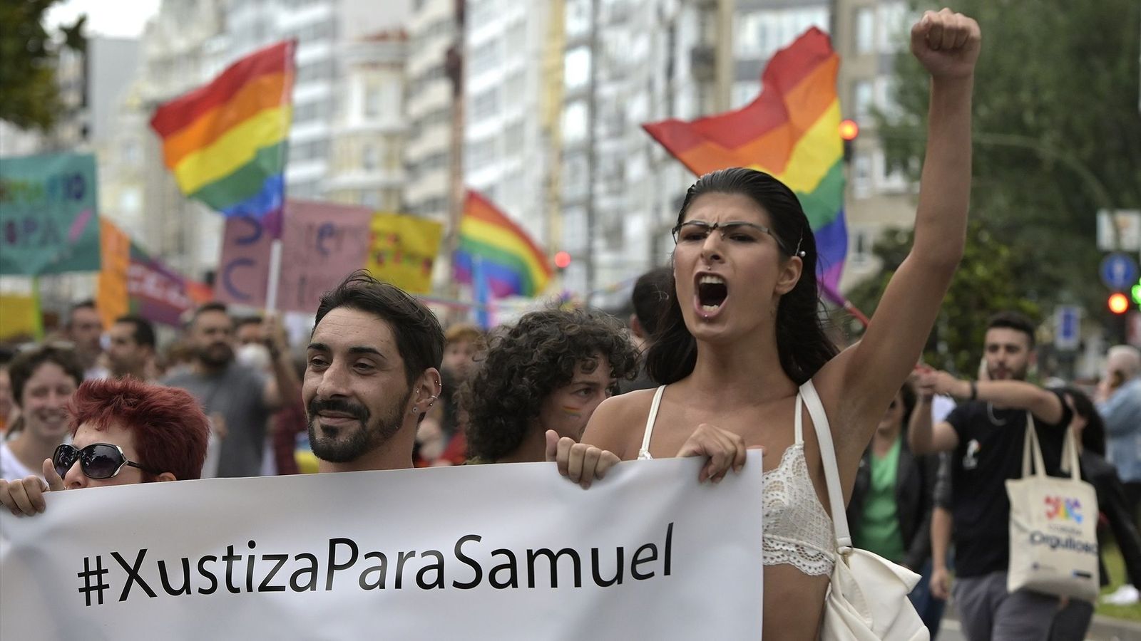 Manifestació del Dia de l'Orgull a la Corunya en record al crim de Samuel Luiz