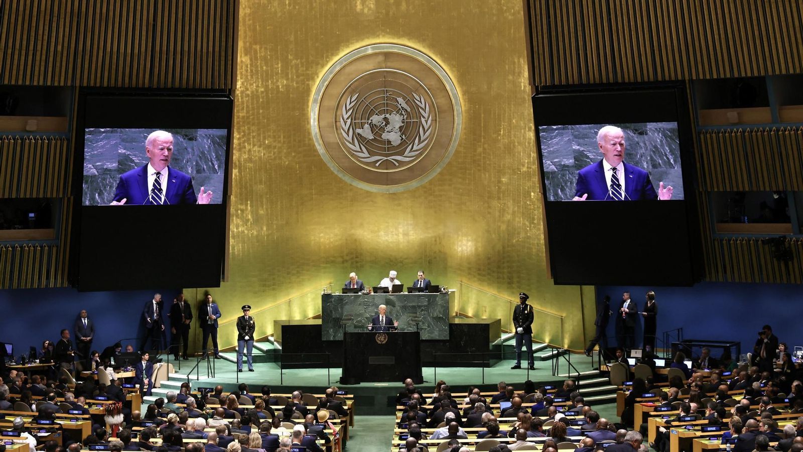 El president dels Estats Units, Joe Biden, durant la seua intervenció en l'Assemblea General de l'ONU
