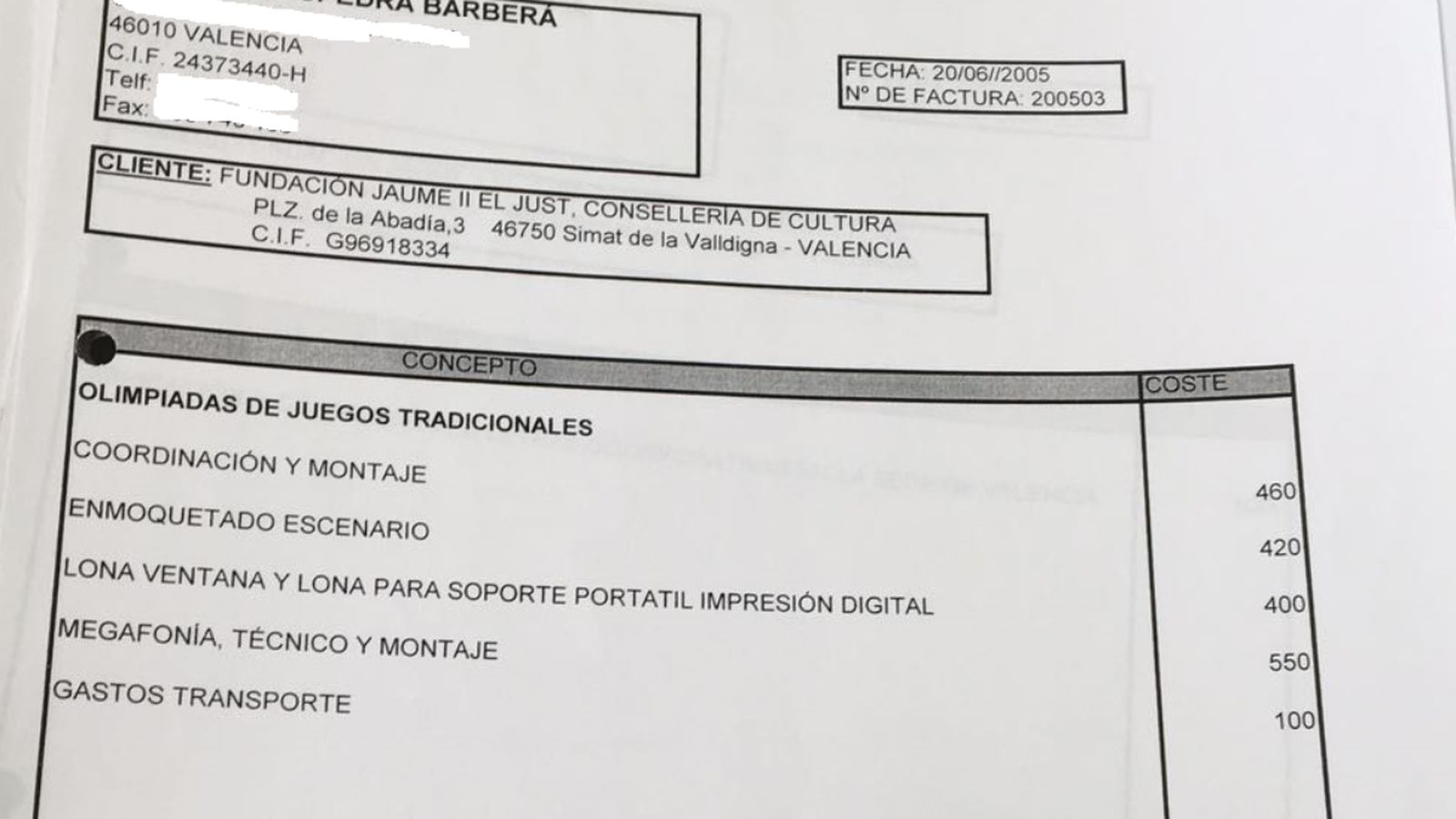 Compromís ha denunciat que la fundació va facturar 4.300 euros a un nebot de l'exalcaldassa Rita Barberà.