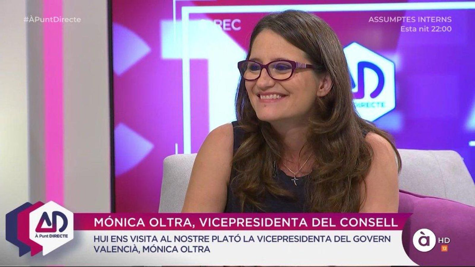 Mónica Oltra en la primera entrevista a la televisió d’À Punt