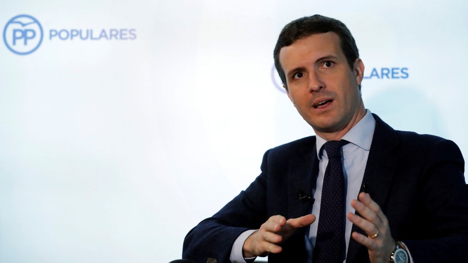 El president del Partit Popular, Pablo Casado, durant una entrevista