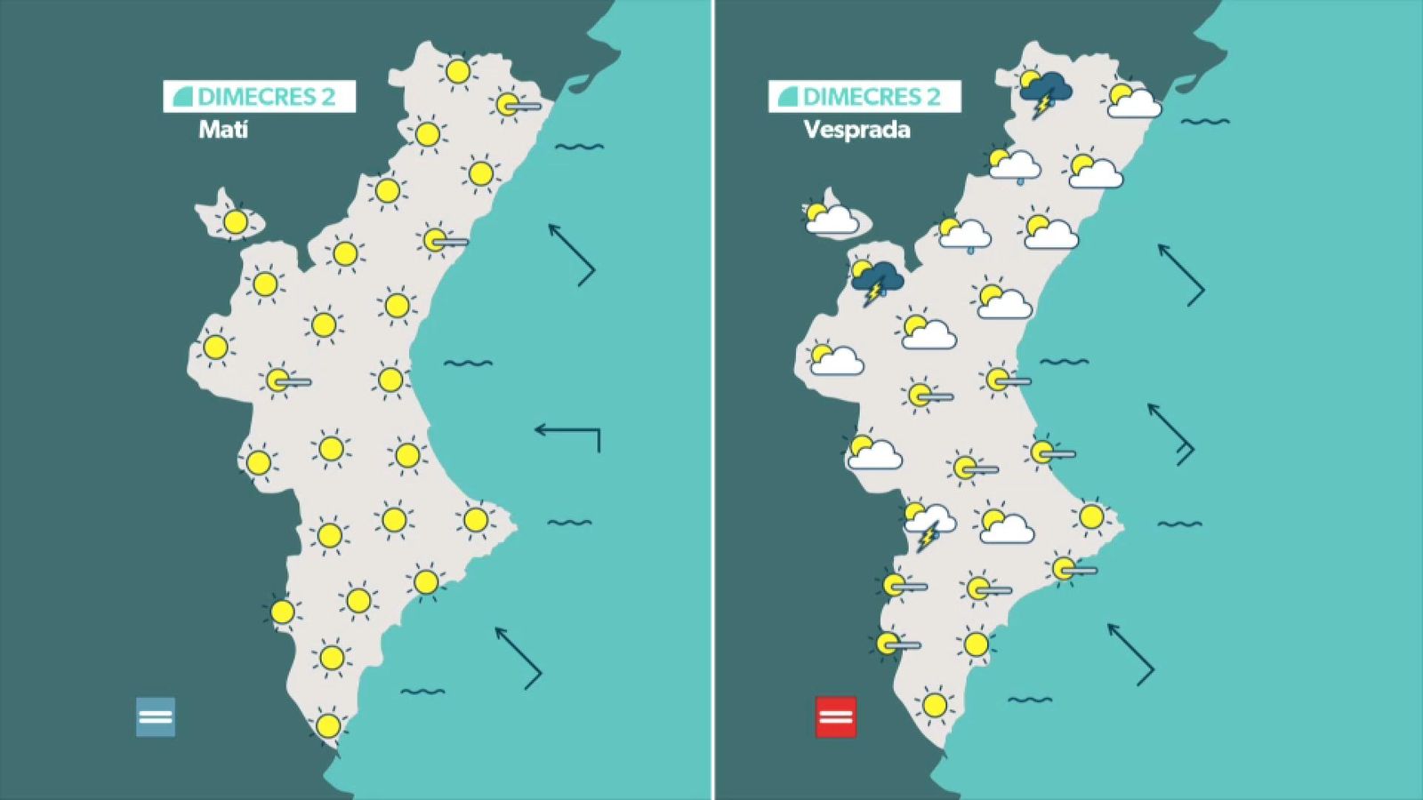 La previsió per a dimecres