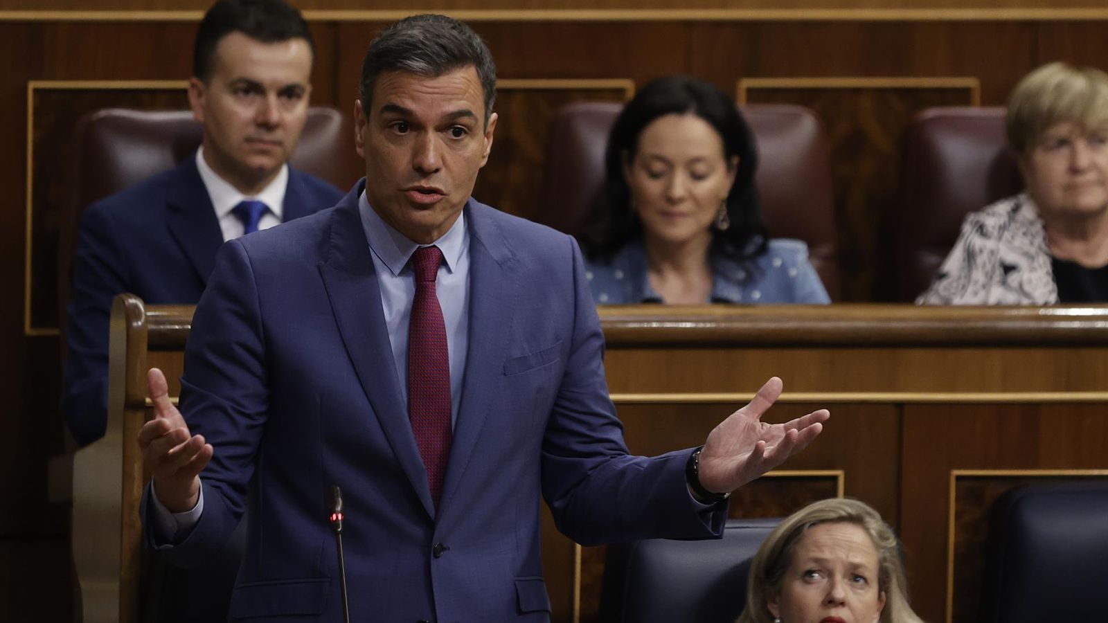 El president Pedro Sánchez, aquest dimecres durant la sessió de control en el Congrés El president Pedro Sánchez, aquest dimecres durant la sessió de control en el Congrés