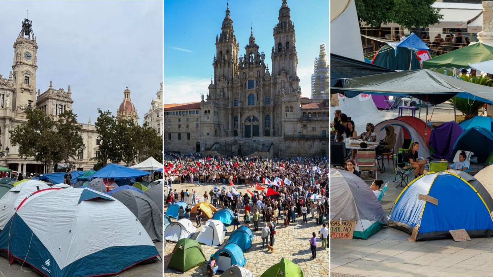Acampades per la vivenda arreu d'Espanya