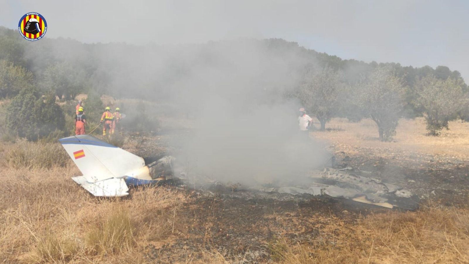 Estat de l'avioneta després de l'accident