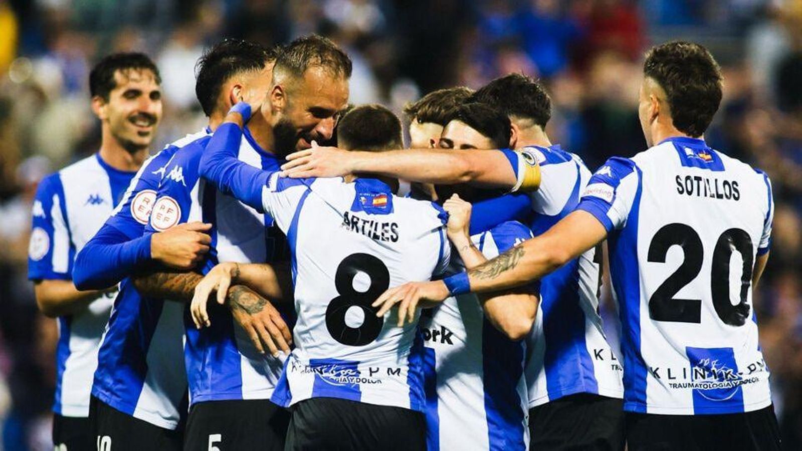Els jugadors de l'Hèrcules celebren un dels gols