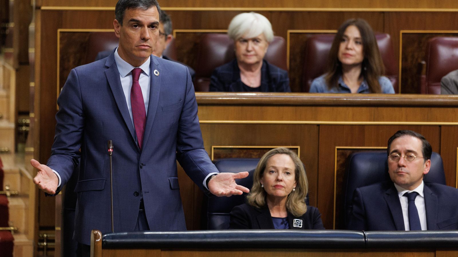 El president del govern, Pedro Sánchez, durant la seua intervenció al Congrés aquesta vesprada