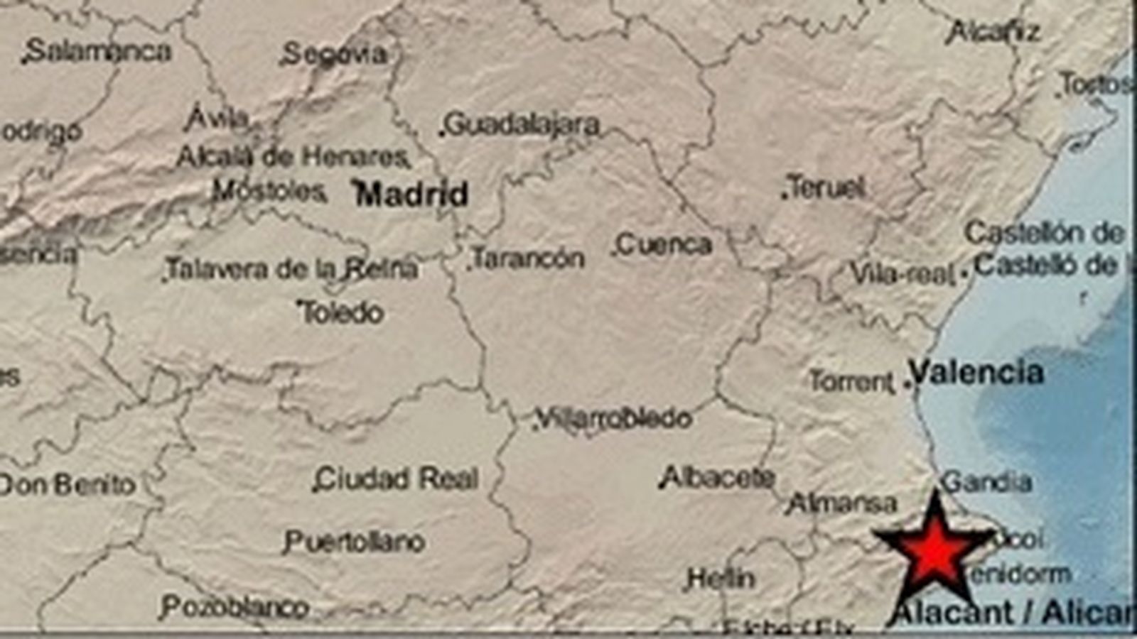 Punt de registre del terratrémol a Castell de Guadalest