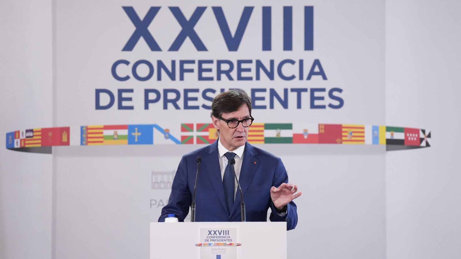 El president de la Generalitat de Catalunya, Salvador Illa, ofereix declaracions després de Ia Conferència de Presidents celebrada al juny