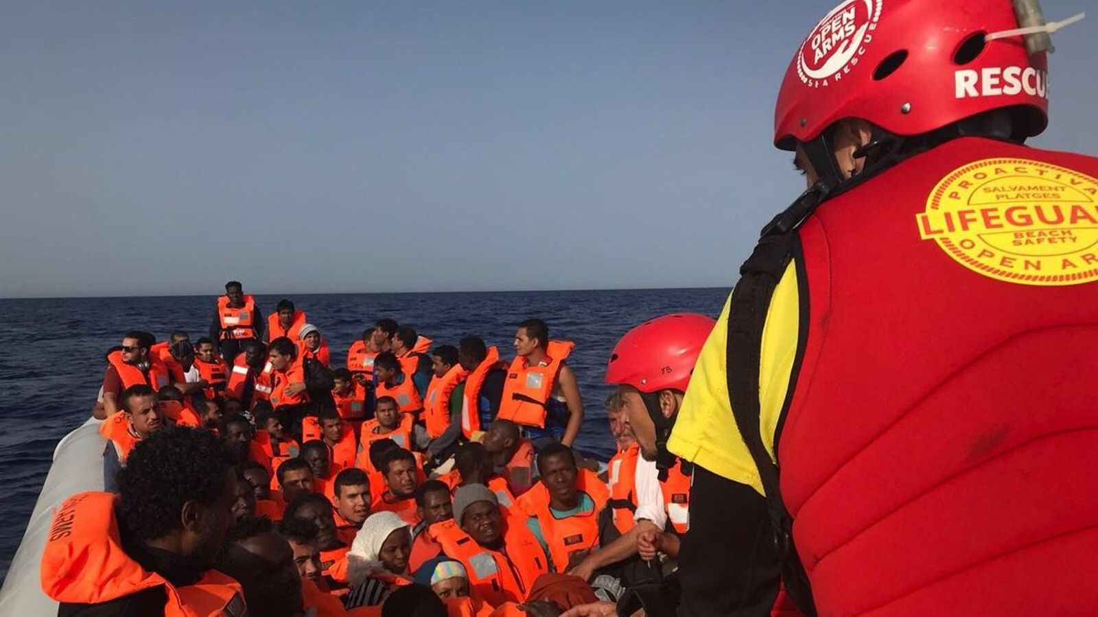 Migrants rescatats aquest dissabte pel vaixell Open Arms de l'ONG Proactiva