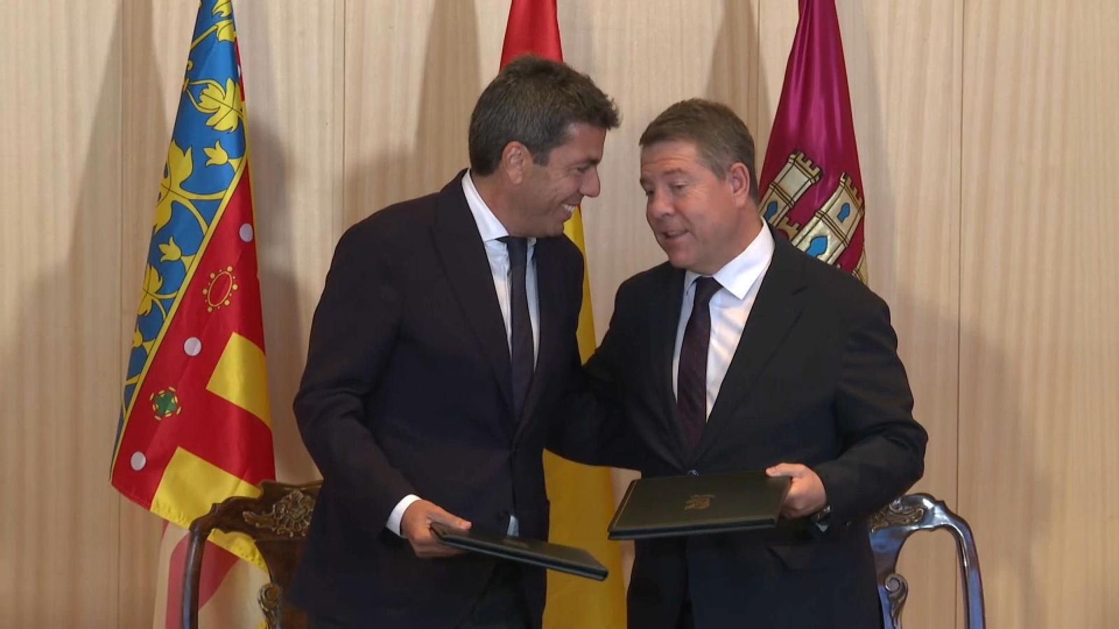 Carlos Mazón i Emiliano García-Page este dimecres a Requena