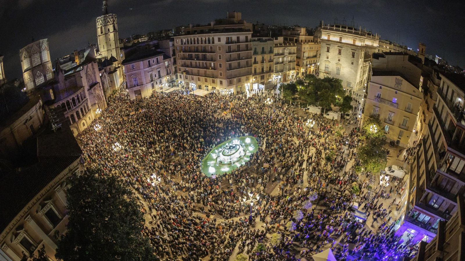 Vista aèria de la plaça de la Mare de Déu