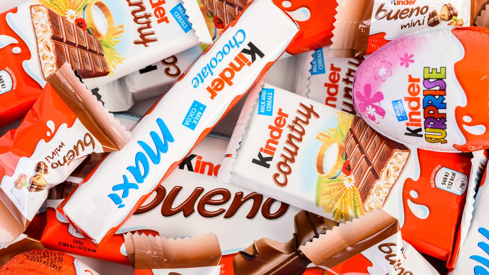 Imatge d'arxiu dels productes de Kinder
