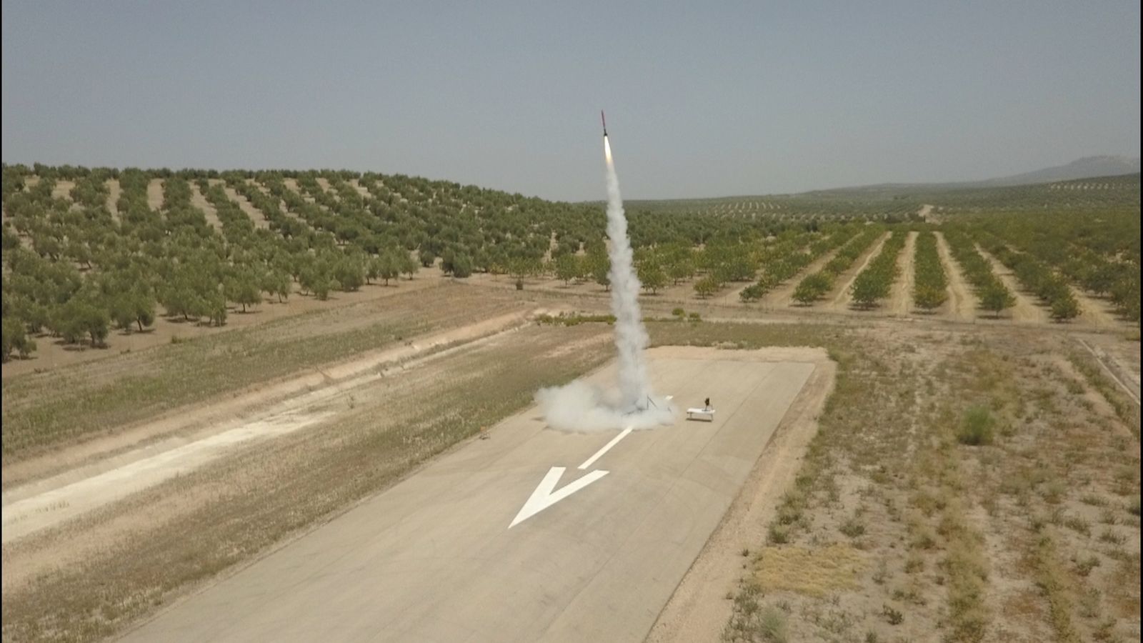 El 'Rompetechos' en el moment de l'enlairament