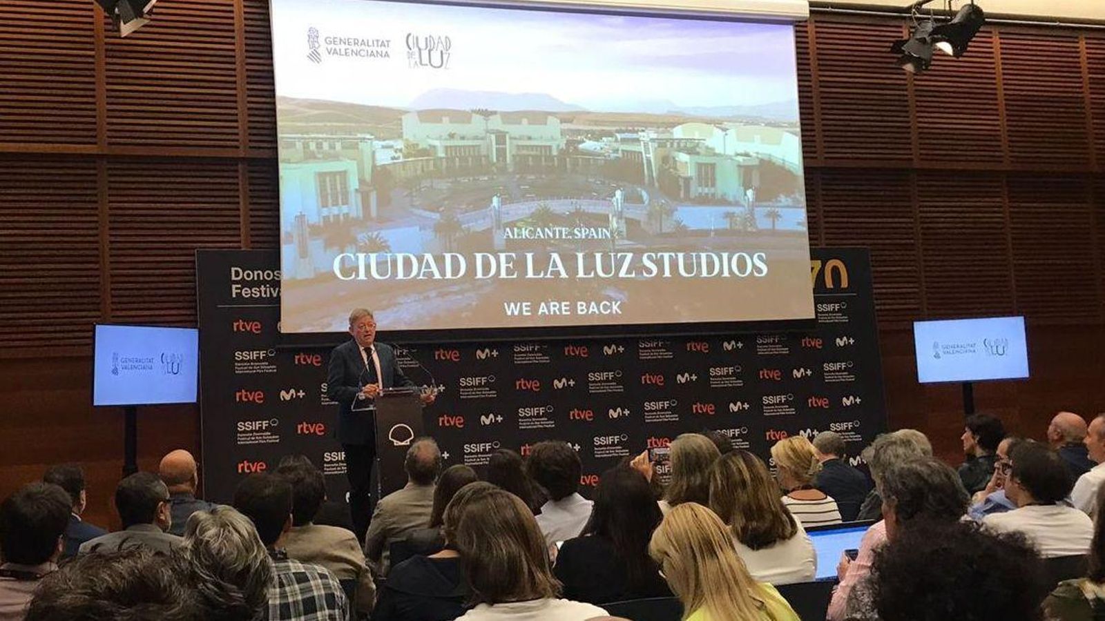 Puig presenta els estudis de la Ciutat de la Llum a Sant Sebastià