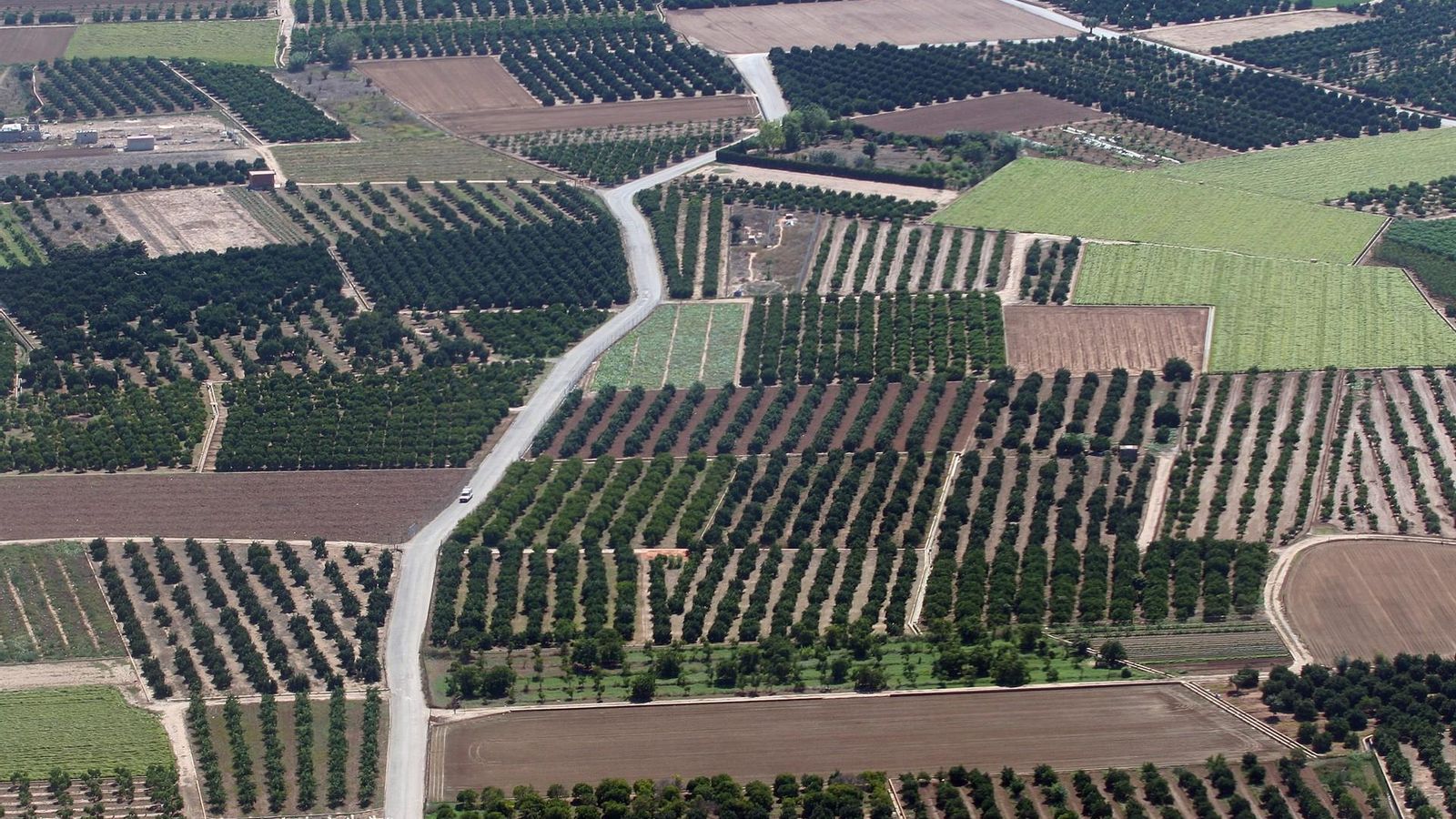 Vista aèria d'una explotació agrària