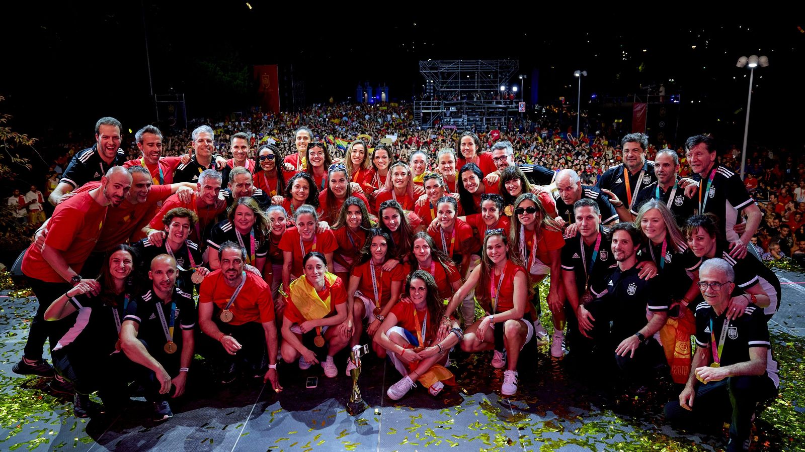 La selecció espanyola de futbol celebra la victòria al Mundial