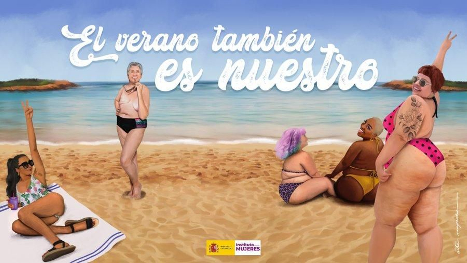 Cartell d'@ArteMapacheArt per a la campanya "L'estiu també és nostre"