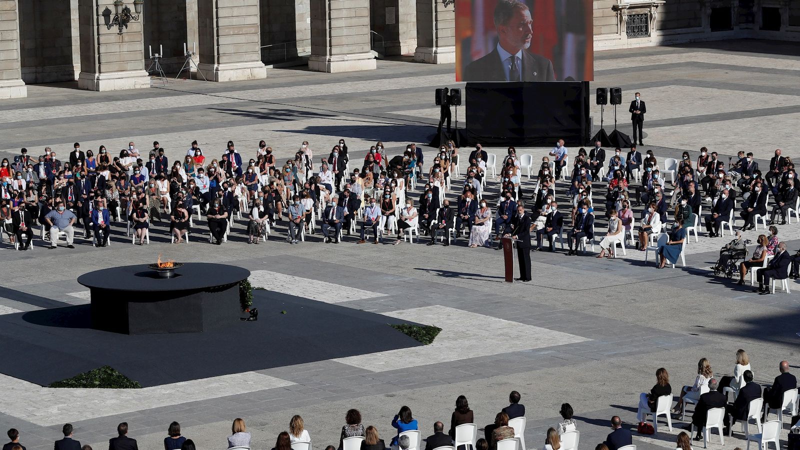 Intervenció de Felip VI durant l'homenatge d'Estat
